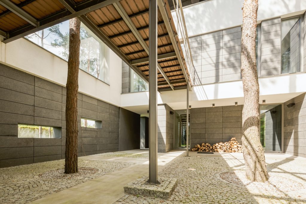Spacious patio in modern house